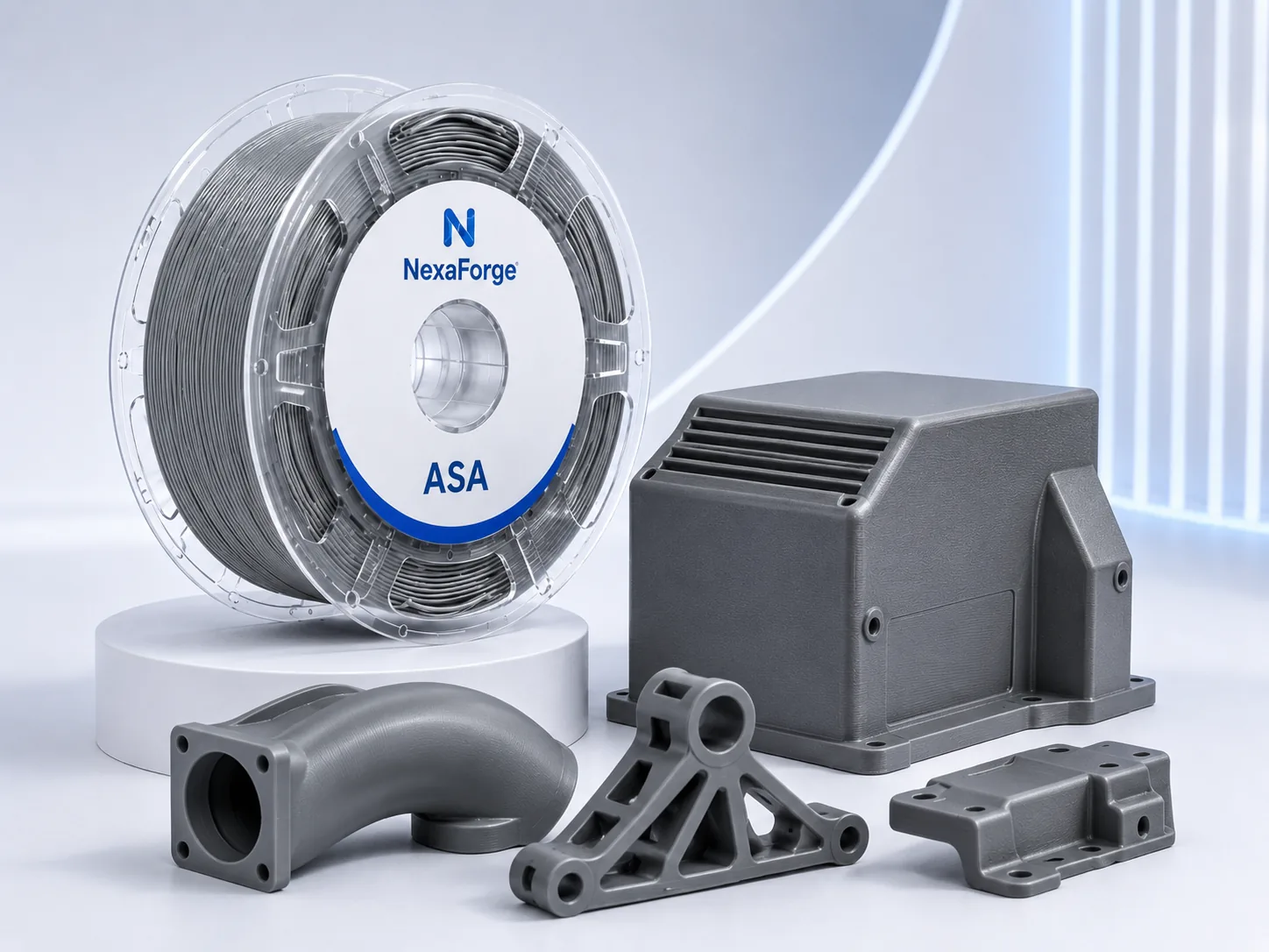 ASA Filament spool and printed application
